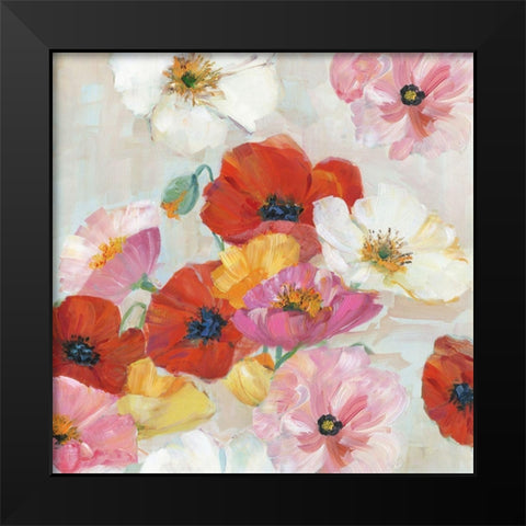 Confetti Flowers II Black Modern Wood Framed Art Print by Swatland, Sally