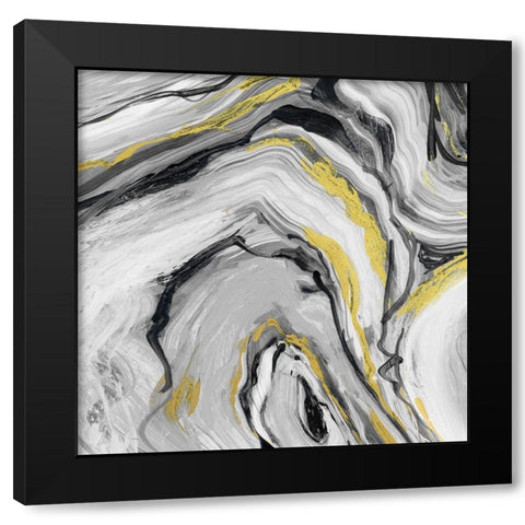 Bold Agate II Black Modern Wood Framed Art Print with Double Matting by Robinson, Carol