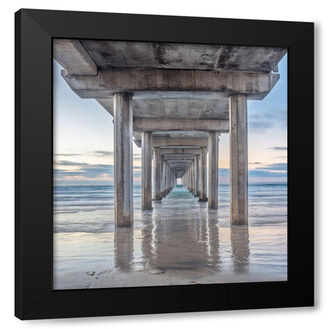 Scripps Pier Black Modern Wood Framed Art Print by Tilley, Rob