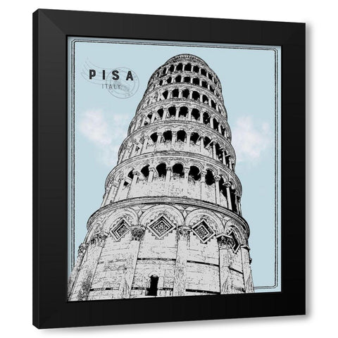 Mid Modern Pisa Black Modern Wood Framed Art Print with Double Matting by Carpentieri, Natalie