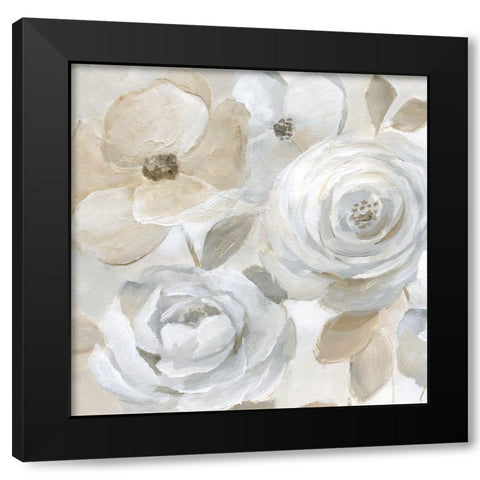 Soft Symphony Black Modern Wood Framed Art Print with Double Matting by Nan