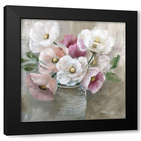 Blooming and Blushing Black Modern Wood Framed Art Print with Double Matting by Nan