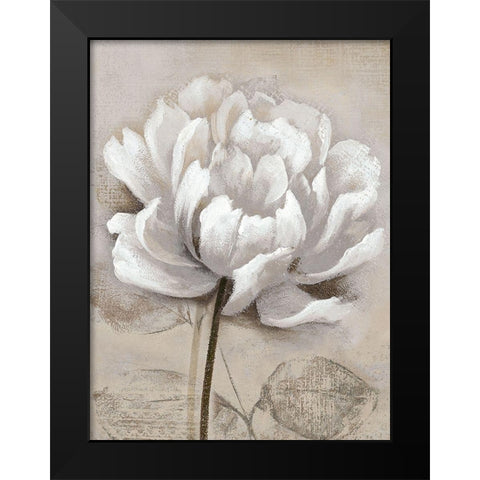 Soft White I Black Modern Wood Framed Art Print by Nan