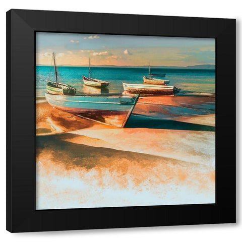 Shadow Boat I Black Modern Wood Framed Art Print by Calascibetta, Mike