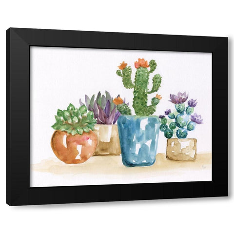 Summer Succulents II Black Modern Wood Framed Art Print by Nan