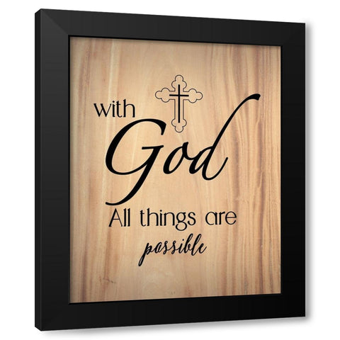 All Things Possible Black Modern Wood Framed Art Print by CAD Designs