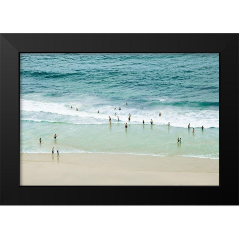 Paradise Beach Black Modern Wood Framed Art Print by Bibikow, Walter