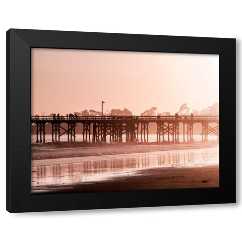 Pier at Sunset Black Modern Wood Framed Art Print by Jones, Alison