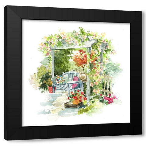 Garden Retreat Black Modern Wood Framed Art Print by Robinson, Carol