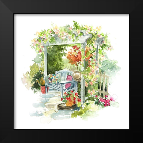 Garden Retreat Black Modern Wood Framed Art Print by Robinson, Carol