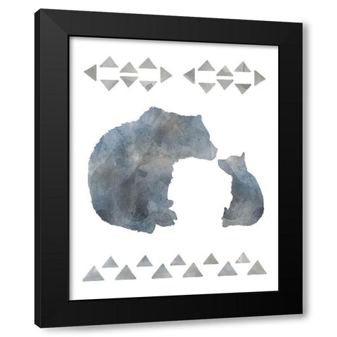 Little Man Cave Bears Black Modern Wood Framed Art Print by Robinson, Carol