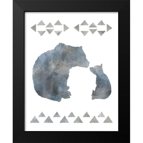 Little Man Cave Bears Black Modern Wood Framed Art Print by Robinson, Carol