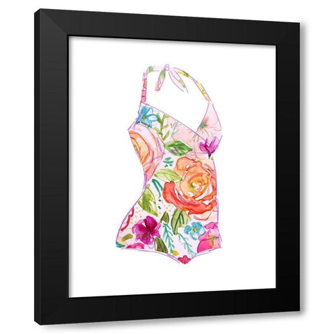Tropical Swimwear I Black Modern Wood Framed Art Print with Double Matting by Robinson, Carol