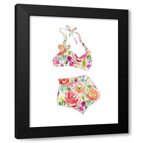 Tropical Swimwear III Black Modern Wood Framed Art Print by Robinson, Carol