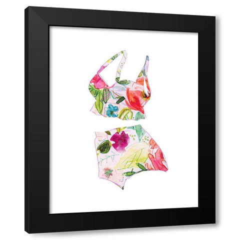 Tropical Swimwear IV Black Modern Wood Framed Art Print by Robinson, Carol