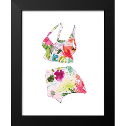 Tropical Swimwear IV Black Modern Wood Framed Art Print by Robinson, Carol