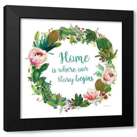 Home Cactus Black Modern Wood Framed Art Print by Robinson, Carol