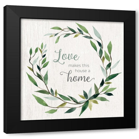 Love Home Black Modern Wood Framed Art Print by Robinson, Carol