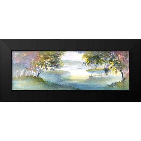 Meandering Lake I Black Modern Wood Framed Art Print by Troise Heidel, Theresa