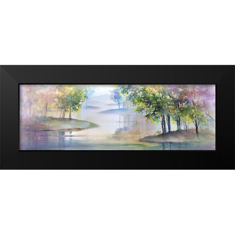 Meandering Lake II Black Modern Wood Framed Art Print by Troise Heidel, Theresa