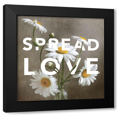 Spread Love Black Modern Wood Framed Art Print by Disher, Mandy