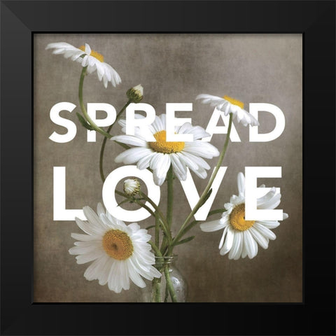 Spread Love Black Modern Wood Framed Art Print by Disher, Mandy