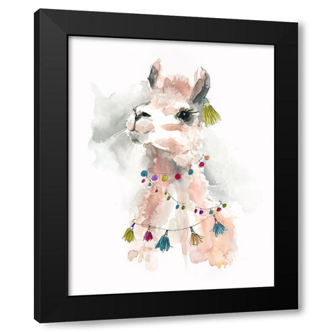 Llama Drama II Black Modern Wood Framed Art Print with Double Matting by Robinson, Carol