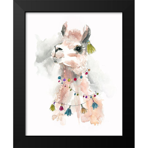 Llama Drama II Black Modern Wood Framed Art Print by Robinson, Carol