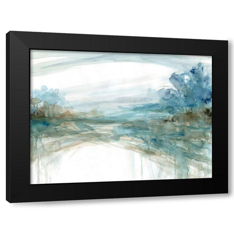 Watery Treeline Black Modern Wood Framed Art Print by Robinson, Carol
