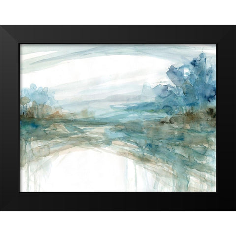 Watery Treeline Black Modern Wood Framed Art Print by Robinson, Carol