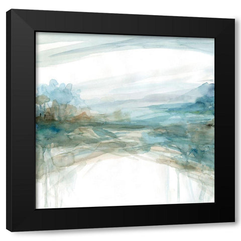 Shimmering Treeline II Black Modern Wood Framed Art Print by Robinson, Carol