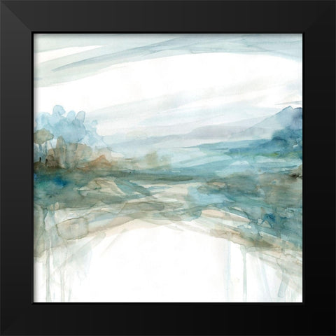 Shimmering Treeline II Black Modern Wood Framed Art Print by Robinson, Carol