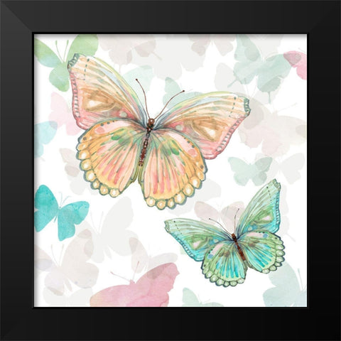 Asbury Garden Butterflies I Black Modern Wood Framed Art Print by Robinson, Carol