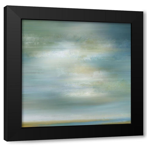 Misty Clouds Black Modern Wood Framed Art Print by Nan