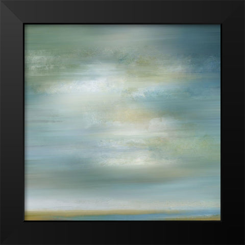 Misty Clouds Black Modern Wood Framed Art Print by Nan