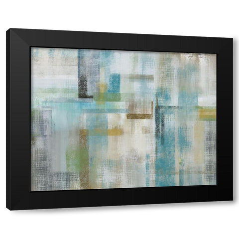 Bits and Pieces Black Modern Wood Framed Art Print with Double Matting by Nan