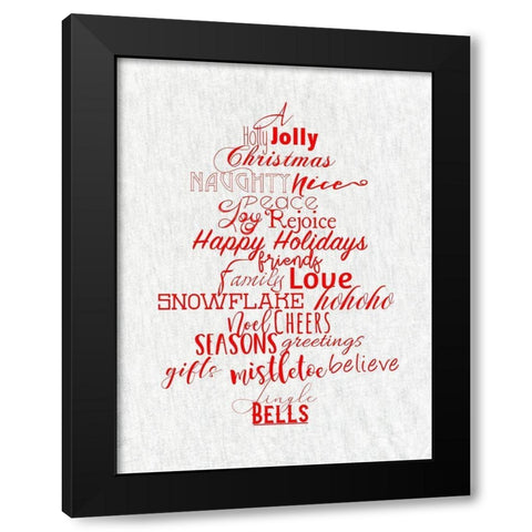 Christmas Type Trees Black Modern Wood Framed Art Print with Double Matting by Santiago, Daniela