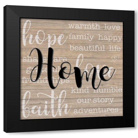 Home Black Modern Wood Framed Art Print by Santiago, Daniela