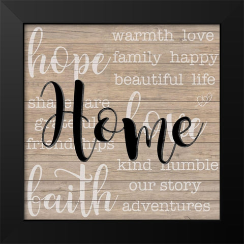 Home Black Modern Wood Framed Art Print by Santiago, Daniela