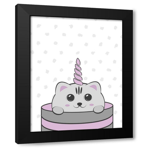 Caticorn I Black Modern Wood Framed Art Print by Murray, Amanda