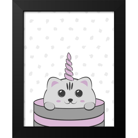 Caticorn I Black Modern Wood Framed Art Print by Murray, Amanda