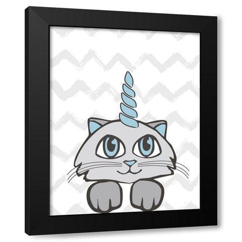 Caticorn II Black Modern Wood Framed Art Print by Murray, Amanda