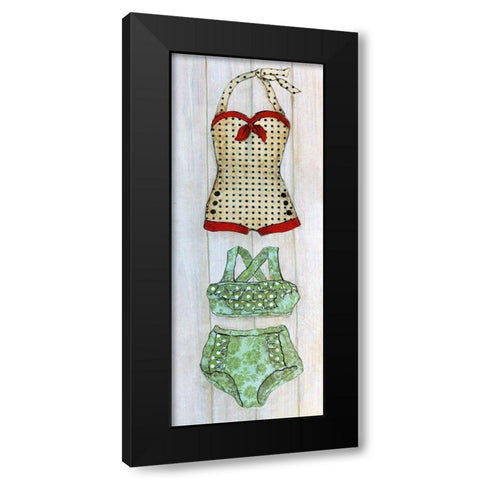 Vintage Bathing Suit - Detail II Black Modern Wood Framed Art Print with Double Matting by Tava Studios