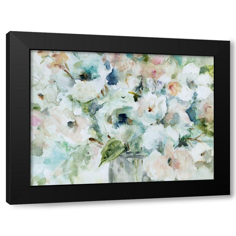 Blooming Softly Black Modern Wood Framed Art Print with Double Matting by Robinson, Carol