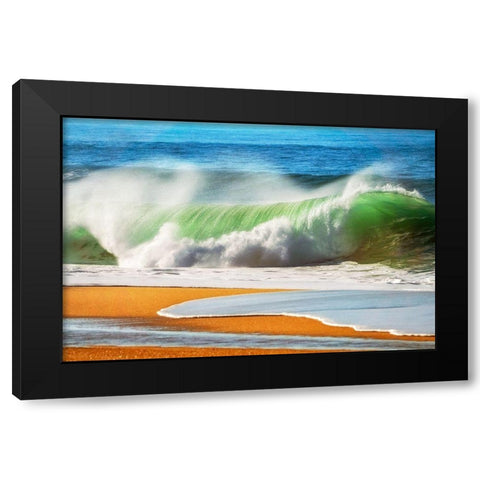 The Wave Black Modern Wood Framed Art Print with Double Matting by Van de Goor, Lars