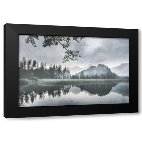 Evening Melody Black Modern Wood Framed Art Print with Double Matting by Weisz, Irene