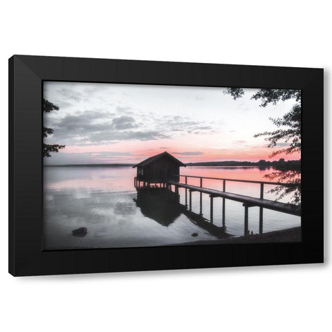 October Sunset Black Modern Wood Framed Art Print with Double Matting by Weisz, Irene