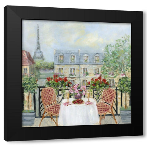 Toast to Paris Black Modern Wood Framed Art Print by Swatland, Sally