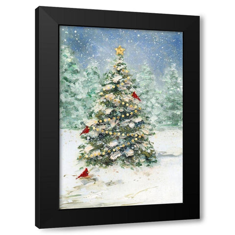 Cardinals and Christmas Black Modern Wood Framed Art Print by Swatland, Sally