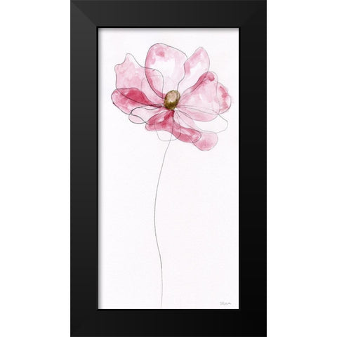 Sketchy Floral I Black Modern Wood Framed Art Print by Craven, Katrina